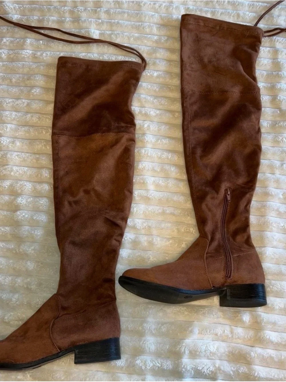 Brown Over-the-Knee Suede Boots